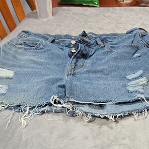 Old Navy Blue Distressed Jean Shorts Size 12